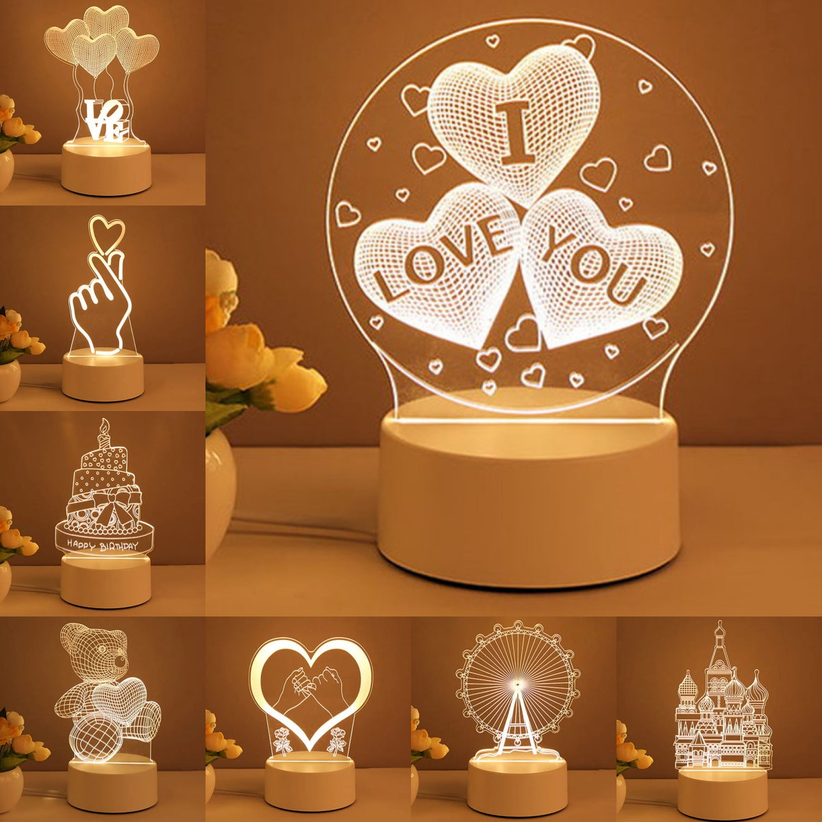 3D Lamp Acrylic LED Night Lights